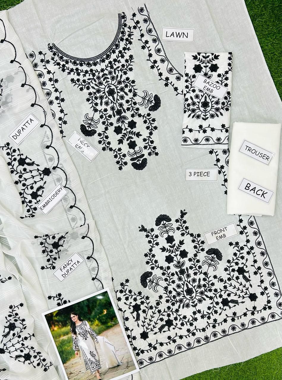 3pc jazmin lawn #1006