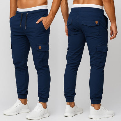 Streachable Blue Crgo 6 Pocket