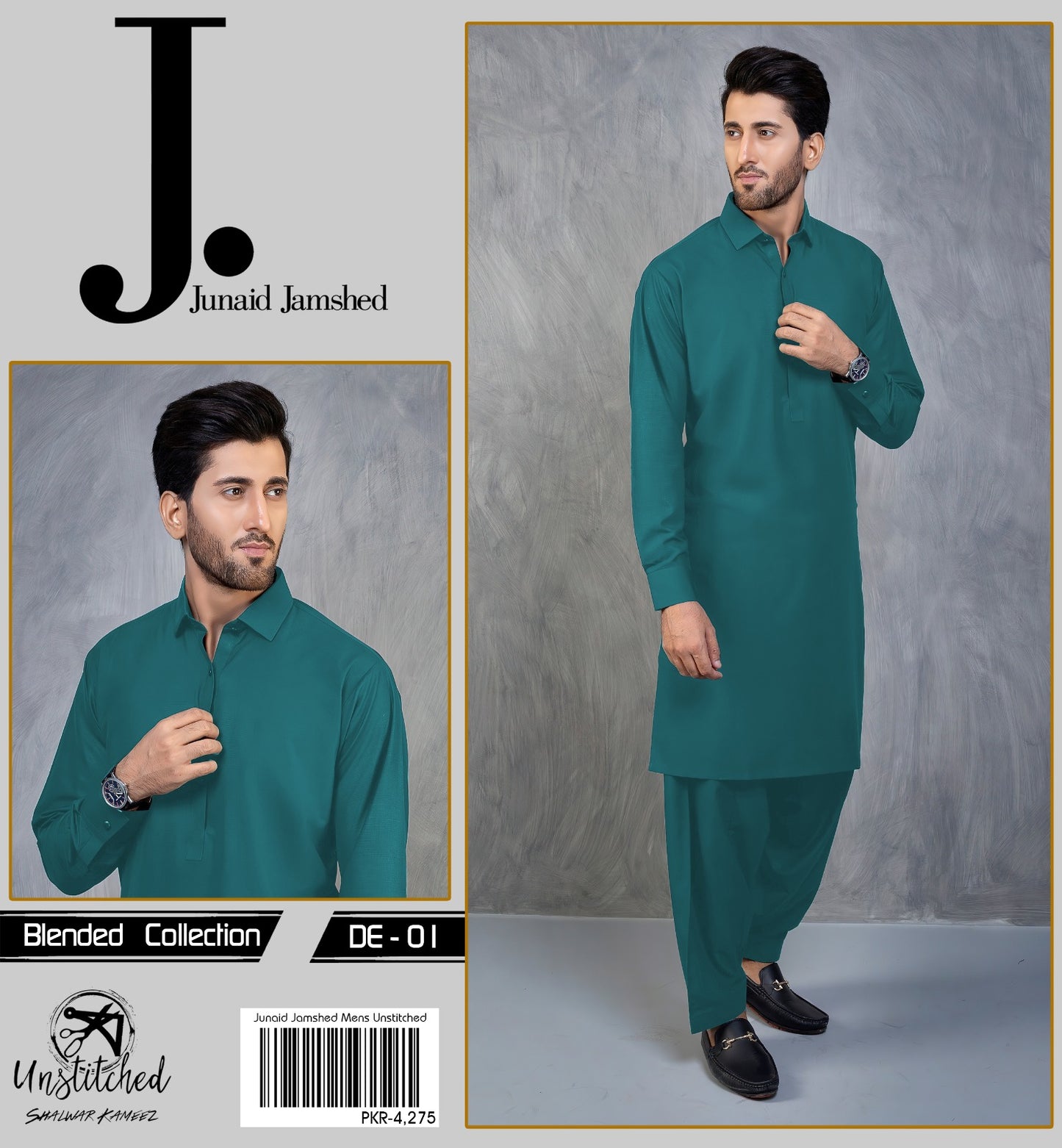 J. Wash n Wear Unstitched Suit for Men's