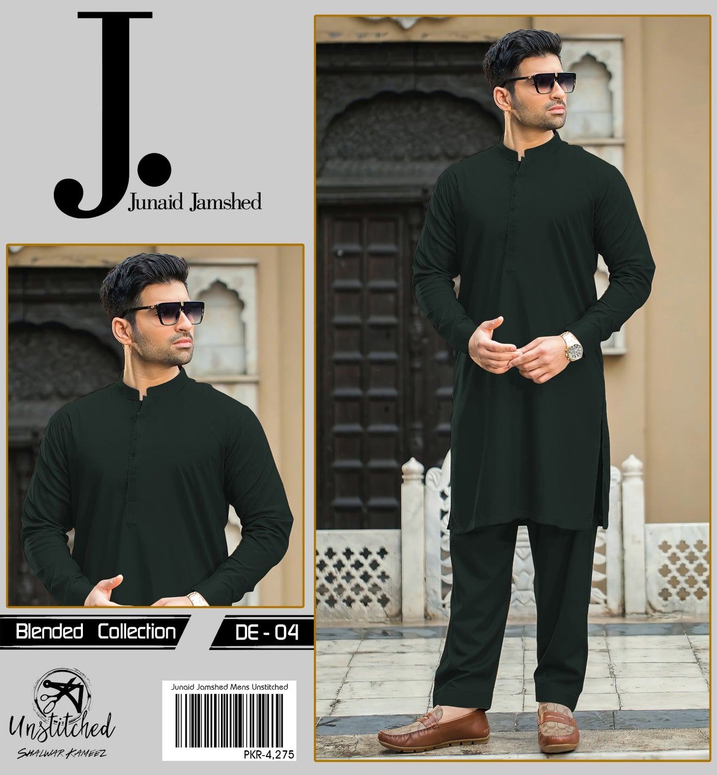 J. Wash n Wear Unstitched Suit for Men's