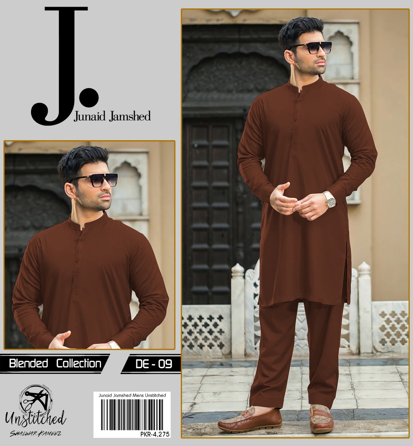 J. Wash n Wear Unstitched Suit for Men's