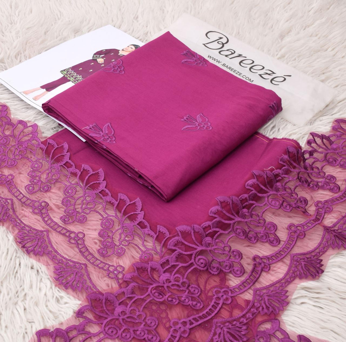 LAWN 2PC Embroidered UNSTITCHED SUIT|  #1010