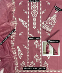 3PCS UNSTITCHED SUIT  FABRIC lawn90/70 #1005