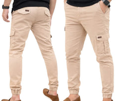 Streachable Beige Cargo 6 Pocket Trouser #1001