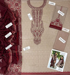 3 PCS UNSTITCHED SUIT|FABRIC lawn 90/70 #1006