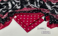 3 PCS UNSTITCHED SUIT|FABRIC Lawn90/70 #1004